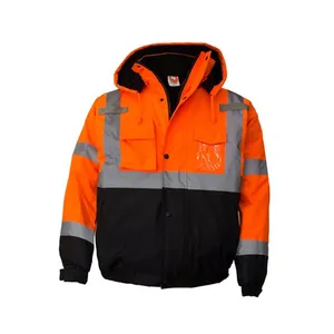 Hi Vis เสื้อใส่ทำงานได้ทั้งชายหญิง,เสื้อแจ็กเก็ตสีแดงยุทธวิธีสะท้อนแสงเพื่อความปลอดภัยทางการแพทย์และเสื้อปาร์กา