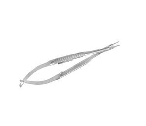 Porte-aiguilles chirurgicale avec serrure en acier inoxydable, Micro, poignée ronde très délicate, incurvée de 13cm, 1 pièce - Product Image 3