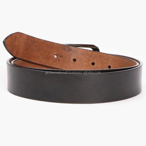 Ceinture en cuir véritable pour hommes, boucle en laiton massif et bouton de pression ajustable, personnalisé de haute qualité, vente en gros - Product Image 2
