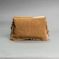 Sac à main en cuir suédé à la main en cuir gaufré à franges décoration style bohème pour femmes