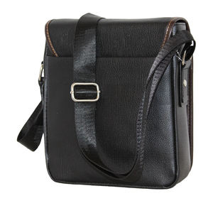 Trendy Leather Unisex <b>Sling</b> <b>Bags</b> with Unique Stitching Pattern & Front Side Zip Compartment at Best Price - Product Image 2