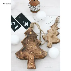 High Quality Christmas Tree Wall Hanging Christmas Ornament India Supplier Wooden Craft Ornaments from India