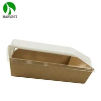 Eco friendly food grade papier paket zum mitnehmen kraft food box fach