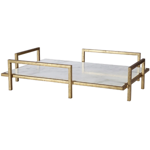 Wholesale Handcrafted Modern Decorative High Quality Natural <b>Marble</b> Serving <b>Tray</b> with Metal Handles Durable - Product Image 2