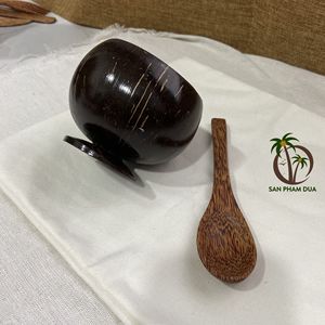 Ensemble de tasses en coquille de noix de coco artisanale / Ensemble de tasses en noix de coco naturelle du Vietnam / Tasse en noix de coco réutilisable écologique à prix avantageux - Product Image 4
