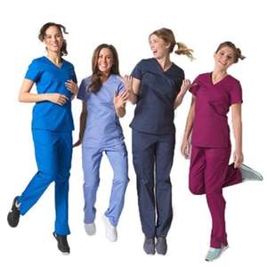 Uniforme médico de Enfermería de manga corta, conjunto de tops y pantalones, uniformes de hospital, tela de sarga, poliéster/algodón, Unisex - Product Image 3