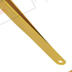 Lagee — Extension de cils en acier inoxydable, amincissant, droit, 6mm, Volume 45 degrés, pinces à épiler, en or, Design de trou au bout, étiquette privée, miroir - Product Image 4