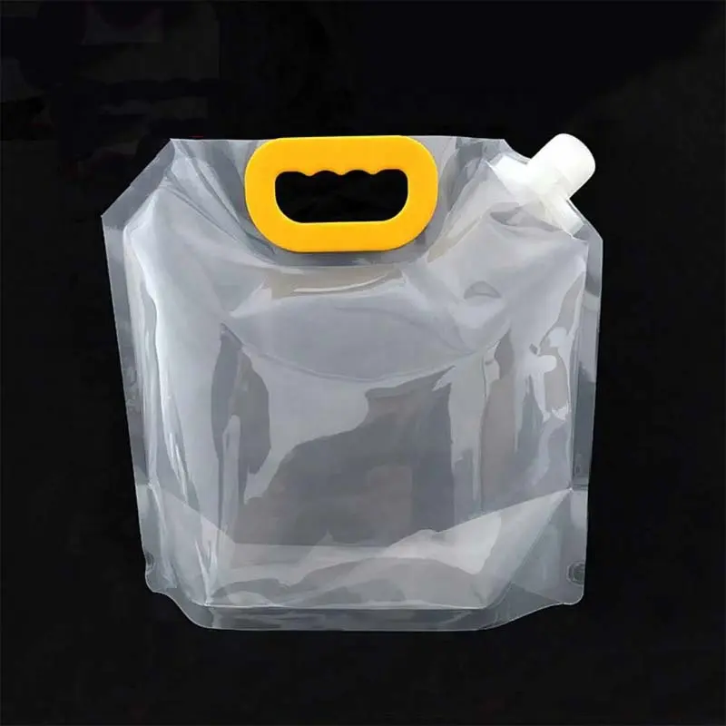 Hot sell transparent BPA free foldable 5 liter water pouch 5l water bag