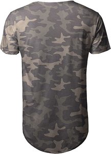 Camiseta informal para hombre, ropa de calle de alta calidad, venta al por mayor, a la moda, bordada, 100% de algodón, Camiseta larga - Product Image 2