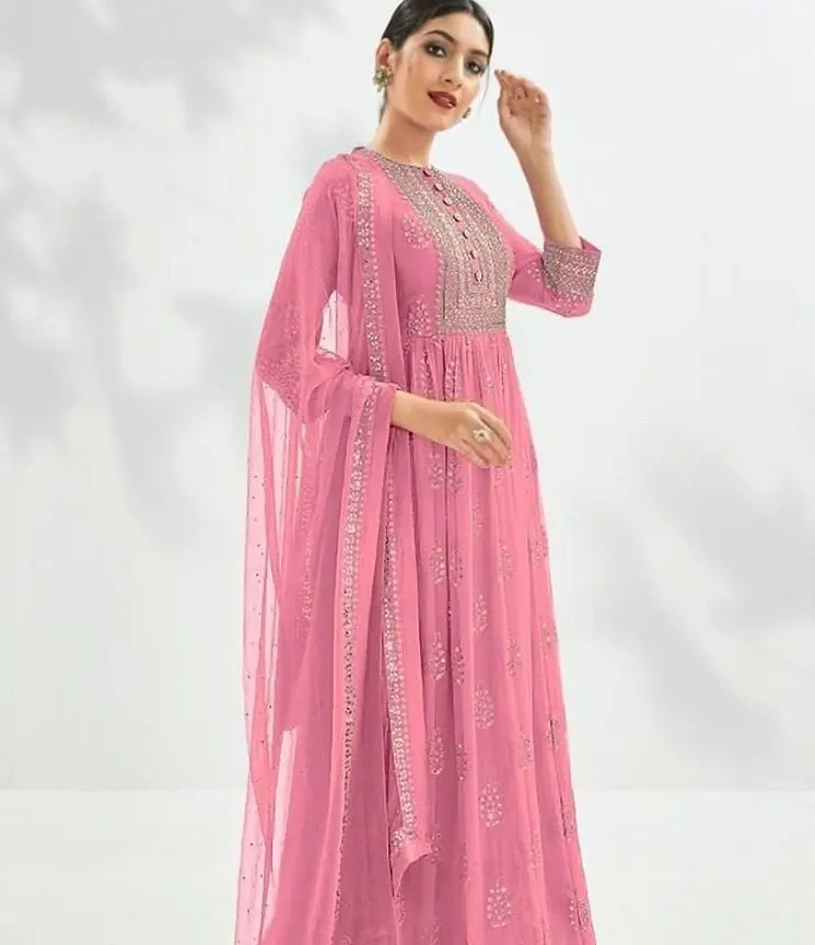 Vestido bordado estilo paquistaní para mujer, ropa de fiesta de diseñador pesado, precio bajo, anarkali