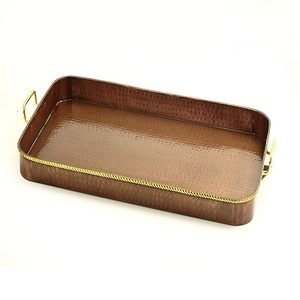 Plateau de service alimentaire en cuivre de la plus grande qualité Plateau de service à thé et café rectangulaire de taille personnalisée pour les meilleures ventes - Product Image 3