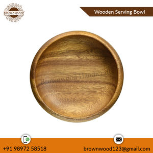 High Quality Handmade Acacia Wood Round Serving Bowl Premium Standard Food Solutions for Restaurant and Party Use Wholesale - Product Image 4