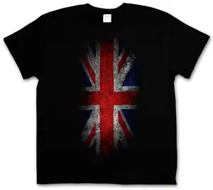 T-shirt inglaterra grã-bretanha reino unido union jack da bandeira do vintage rainha camisa da bandeira t