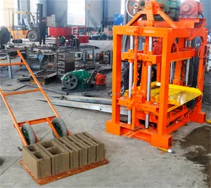 Blok yapma makinesi yarı otomatik içi boş beton çimento tuğla yapma makinesi düşük fiyat QTJ4-40 tam üretim hattı Kenya