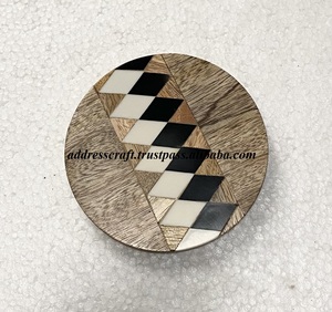 Regalo de inauguración de la casa, posavasos de madera de mango y resina, juego de posavasos de mármol de cuatro piezas para vajilla, hogar, Hotel, restaurante, alfombrillas de uso - Product Image 5