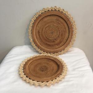 Assiette de présentation en rotin à motif floral vietnamien en gros - Product Image 1