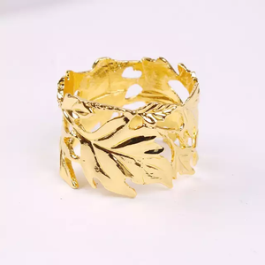 Luxury Brass-Plated Aluminium Napkin <b>Rings</b> Table Decorative Napkin <b>Holder</b> for Wedding Party Christmas-New Model - Product Image 4