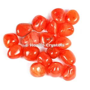 Carnelian उच्च गुणवत्ता Tumbled पत्थर | हीलिंग प्राकृतिक Tumbled पत्थर 7 चक्र पत्थर सेट