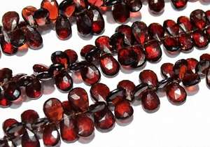 ลูกปัดอัญมณีทรงลูกแพร์สีแดงเจียระไนแบบธรรมชาติลูกปัดอัญมณีหลวมสำหรับทำสร้อยคอ/กำไลข้อมือที่มีสไตล์ - Product Image 4