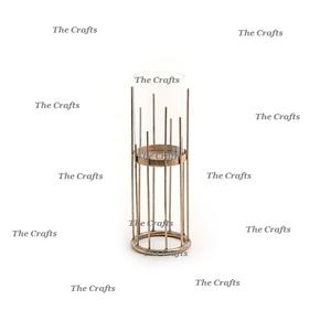 Porte-bougie en fer couleur or pour la maison, l'hôtel et les mariages, qualité supérieure, forme ronde, décoratif. - Product Image 1