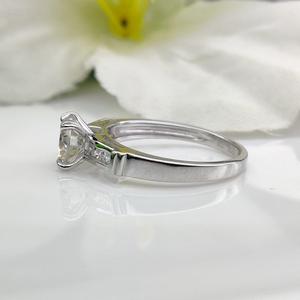 1 Carat Round Cut Moissanite Solitaire Engagement Ring 925 <b>Sterling</b> <b>Silver</b> with 18K Gold Accents VVS Clarity for <b>Wedding</b> Parties - Product Image 3