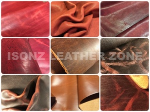 Peaux de cuir de vachette bio personnalisées, grainées, finition huilée, effet Crazy Horse, pour chaussures, ceintures et sacs - Product Image 4