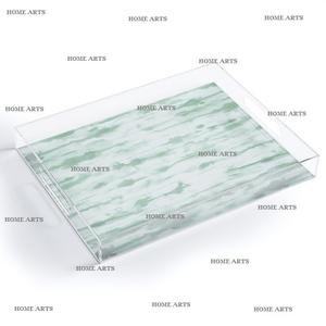 Bandeja acrílica para servir comida de último diseño, forma Rectangular, tamaño personalizado, bandeja para servir café y té de Home Arts - Product Image 4