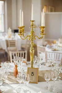 <b>Gold</b> Candelabra Made Form High Quality Aluminium In Bulk For Home Decor Office Decor And Wedding Decoration - Product Image 5