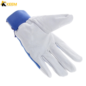 ถุงมือประกอบคุณภาพเยี่ยม/สไตล์ใหม่ถุงมือประกอบสีขาวและสีน้ำเงิน/ถุงมือหนังแพะมืออาชีพ - Product Image 5