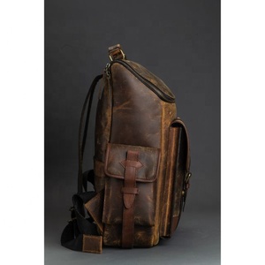 LW 100% Genuine Leather <b>Backpack</b> <b>Brown</b> Color Fashionable Portable Luggage Bag for Men Women Office Use Trending for Summer 2024 - Product Image 2