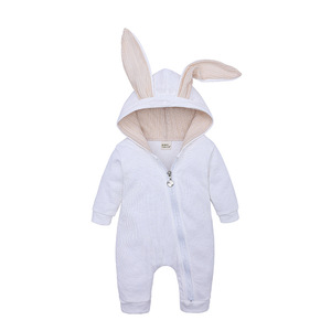 Sudadera con capucha de conejo de dibujos animados, trajes de manga larga de algodón con cremallera para bebé recién nacido de 3 a 24 meses - Product Image 5