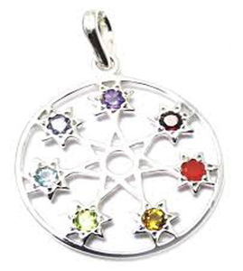 จักระเซเว่นดาวหลายพลอยจี้เงิน - Product Image 1