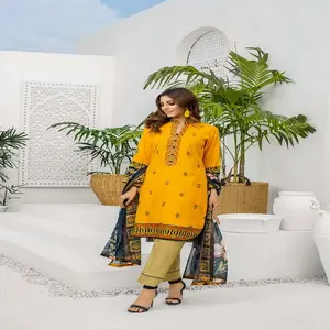 Shalwar kameez paquistanês, importância de alta qualidade, shalwar kameez, senhoras, gramado paquistanês, trajes bordados de gramado