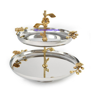 Tazón Decorativo de Metal Pulido con Diseño de Hoja y Flor, Accesorios para Mesa de Comedor, Cocina, para Servir Ensaladas y Alimentos - Product Image 4