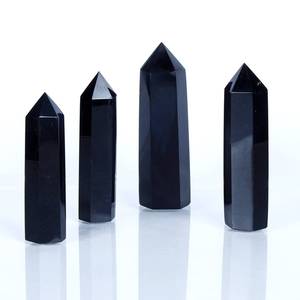 Torre curativa de hadas de amor de cristal de obsidiana negra natural al por mayor, piedra preciosa de obsidiana de alta calidad con estilo de hada - Product Image 1