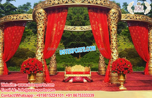 Conjunto de mandril dorado de fibra tallada para boda, conjunto de mandalas de FRP exclusivo de Sidney para boda de Asia del Sur, el mejor - Product Image 5