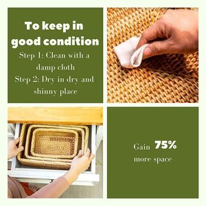 Rattan <b>Baskets</b> for <b>Storage</b> Rectangular <b>Wicker</b> <b>Basket</b> for Organizing Woven <b>Basket</b> Organization and <b>Storage</b> - Product Image 6