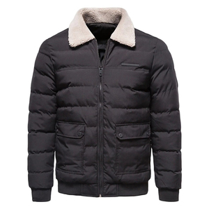 Veste d'hiver décontractée à capuche pour hommes avec couleurs et tailles personnalisables, coupe-vent respirant de style universitaire - Product Image 1