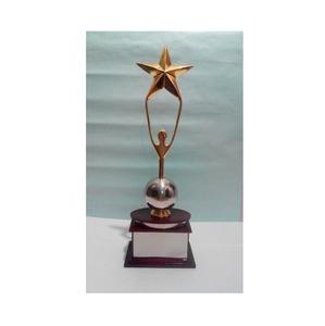 Trophée personnalisé en métal plaqué or de gros Trophée de tasses Trophée unique en aluminium Trophée de balle de cricket personnalisé élégant fantaisie - Product Image 2