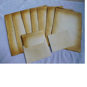 Vieux look papier à lettres papier à lettres ensembles fabriqués à partir de papiers affilés avec bords brûlés - Product Image 1