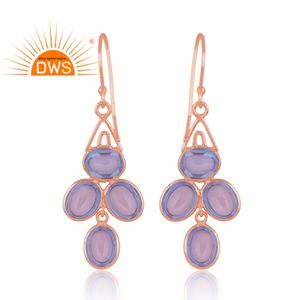 <b>925</b> Sterling <b>Silver</b> Natural Pink Amethyst Gemstone Dangle <b>Earring</b> For Women Jewelry Manufacturer - Product Image 4