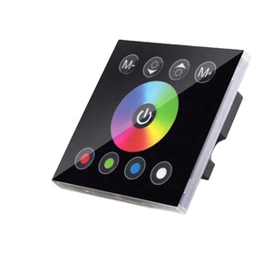 DC12V 4A * 4CH Đen Tempered Glass Bảng Điều Chỉnh Kỹ Thuật Số Màn Hình Cảm Ứng <span class=keywords><strong>Dimmer</strong></span> Home Tường Ánh Sáng Chuyển Đổi Cho RGBW LED Strip Tape 4ch - Product Image 1