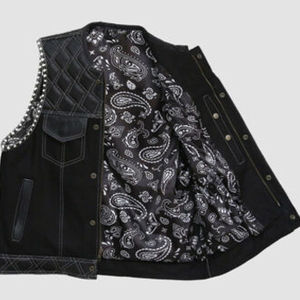 Men's High Quality Genuine Leather Breathable Waterproof <b>Plus</b> <b>Size</b> Custom Design Sportswear Motorcycle <b>Biker</b> Vest Waistcoat - Product Image 3