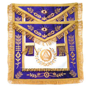 Tablier maçonnique Grand Lodge fait à la main habilement brodé coton tissu ruban point de croix et couture artisanat cadeau - Product Image 1