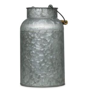 Florero galvanizado personalizado en forma de lata, soporte de flores decorativo Vintage hecho a mano, jarrón galvanizado redondo de alta calidad - Product Image 2