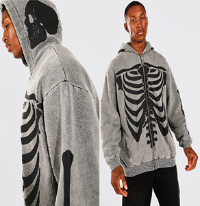 Chenille-Conjunto de dos piezas para hombre, chándal con capucha y cremallera, Jersey, Sudadera con capucha, Pantalón Cargo bordado, talla grande - Product Image 2