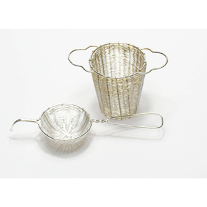 Silver Plated Metal Wire Hand Woven Tea <b>Strainer</b> Basket <b>With</b> Handle for Loose Leaf <b>Teapot</b> Filter Steeper Handmade - Product Image 1