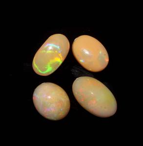 4 piezas de ópalo etíope natural, cabujón suelto liso, piedra preciosa, Ópalo de forma ovalada - Product Image 5