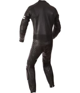 Blouson de moto vintage en cuir avec empiècements extensibles, coupe-vent et durable, idéal pour la conduite haute performance - Product Image 2