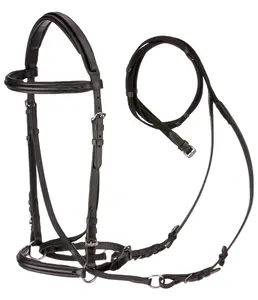 乗馬馬本革ビット少ない手綱を含む柔らかいパディングで利用可能なカスタマイズ